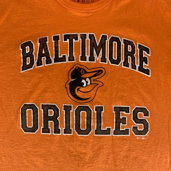 Baltimore Orioles MLB Orange 47 Brand Short Sleeve Crewneck Shirt Mens XL READ - Picture 2 of 5